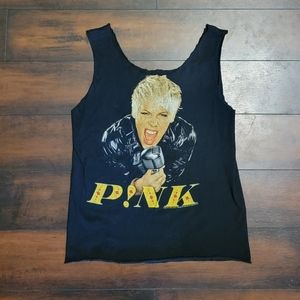 Pink 2009 Tour Cut up Tank Top
